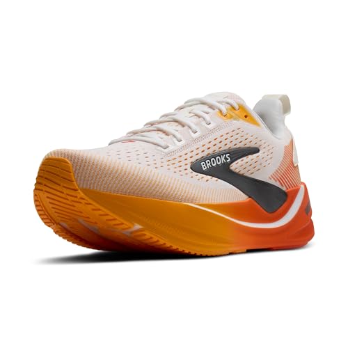 Brooks Men’s Ghost Max 4 Neutral Running & Walking Shoe - White/Orange/Red - 9 Medium