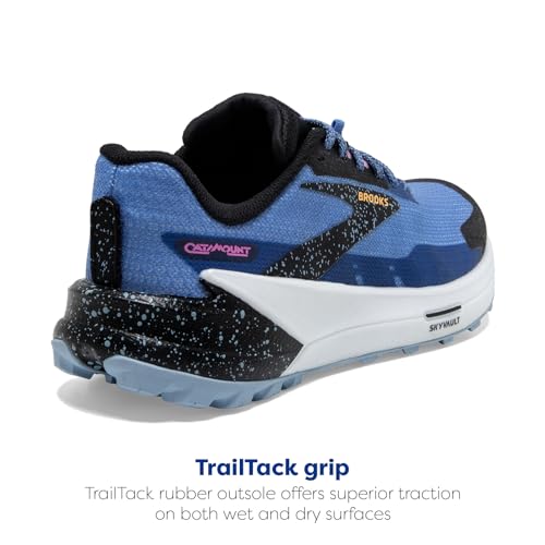 Brooks Women's Catamount 2 Trail Running Shoe - Blue/Black/Yellow - 6.5 Medium
