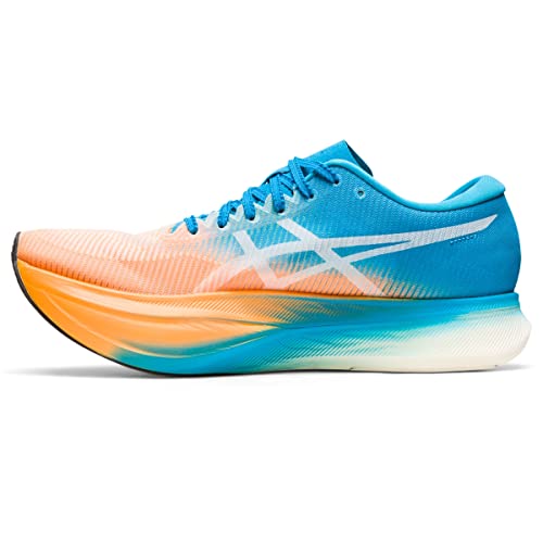 ASICS Unisex METASPEED Sky+ Running Shoes, 10M / 11.5W, Orange POP/Island Blue