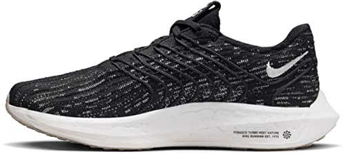 Nike Womens Pegasus Turbo Next Nature, Black/Sail-Off Noir Sesame, 7 M US