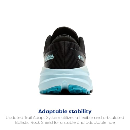 Brooks Women’s Cascadia 19 GTX Waterproof Mountain Trail Running Shoe - Black/Ebony/Blue Flower - 9 Medium