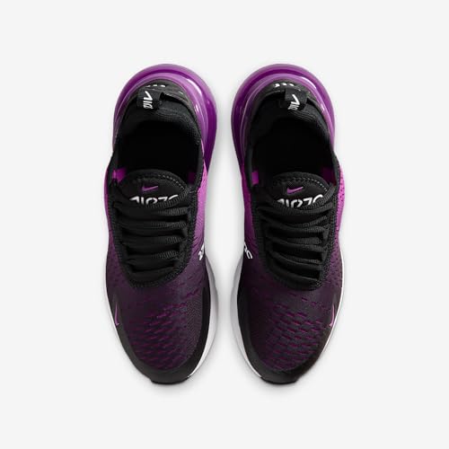 Nike Air Max 270 Big Kids' Shoes (Black/Vivid Purple/White) Size 4.5