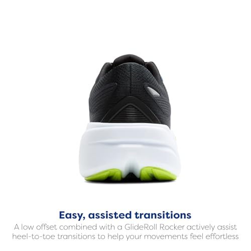 Brooks Men’s Ghost Max 3 Neutral Running & Walking Shoe - Black/Navy/Acid Lime - 11.5 Medium