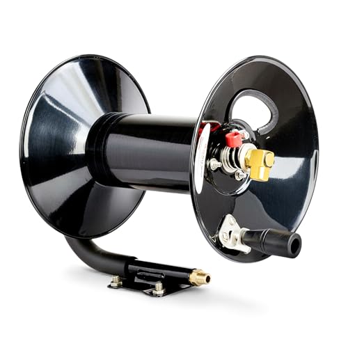 ReelWorks Air Hose Reel Tool Retractable Hand Crank 3/8" Inch x 100' Feet