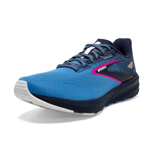 Brooks Women’s Launch 10 Neutral Running Shoe - Peacoat/Marina Blue/Pink Glo - 7.5 Medium