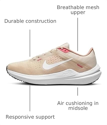 Nike Air Winflo 10 Women's Trainers Sneakers Running Shoes Tan