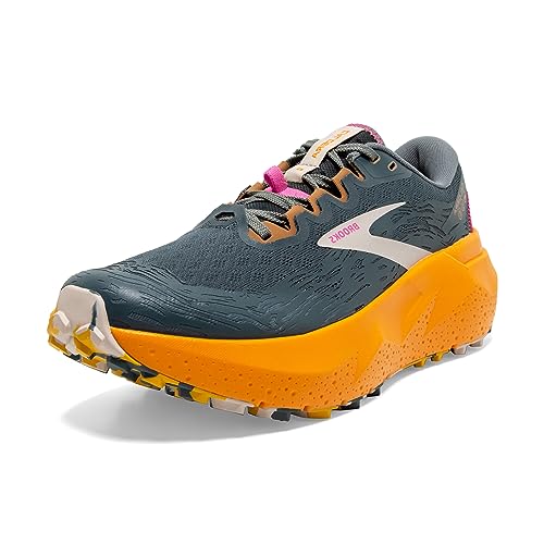 Brooks Men’s Caldera 6 Trail Running Shoe - Slate/Cheddar/Silver Gray - 9.5 Medium
