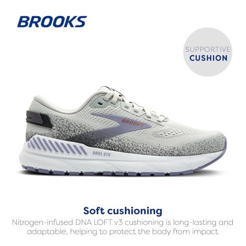 Brooks Women’s Ariel GTS 24 Supportive Running & Walking Shoe - Mercury/Ebony/Sweet Lavender - 11 Medium