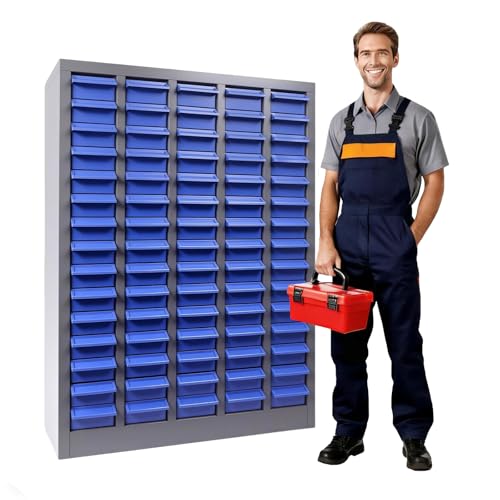75 Drawers Parts Cabinet for Nuts, Bolts, Screws, Nut and Bolt Organizer with ABS Material Drawer, Bolt Bin Tool Storage Cabinet in Workshop, Garage, Office (75 Drawers)