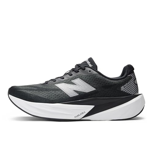 New Balance Men's FuelCell Rebel V5 Running Shoe, Black/Silver Metallic/White, 10.5 M
