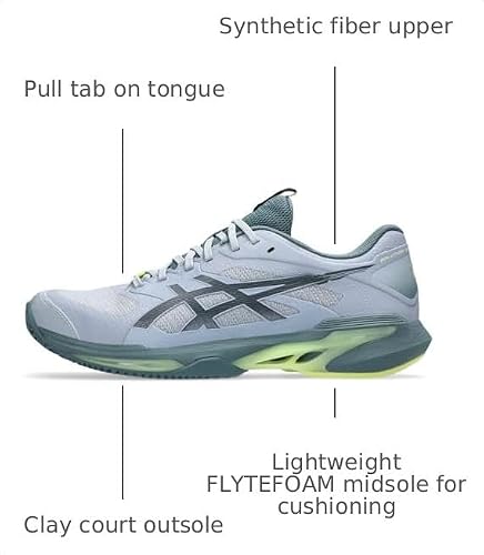 ASICS Men's Solution Speed FF 4 Clay Tennis Shoes, 9.5, Grey Blue/IRONCLAD