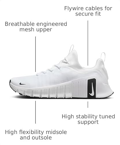 Nike Mens Free Metcon 6, White/Black/White 13 Medium