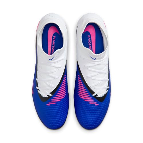 Nike Phantom 6 High Academy Multi-Ground Soccer Cleats (Racer Blue/White/Pink Blast) Size 10