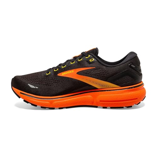 Brooks Ghost 15 Men's Running Shoes, Peacoat/Red/Yellow, Black Yellow Red, 9