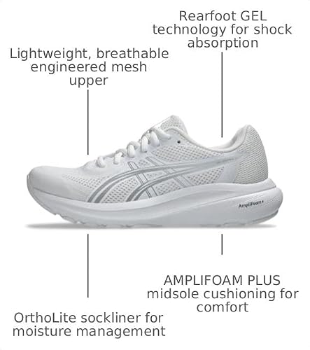 ASICS Women's Gel-Contend 10 Running Shoes, 9, White/Concrete