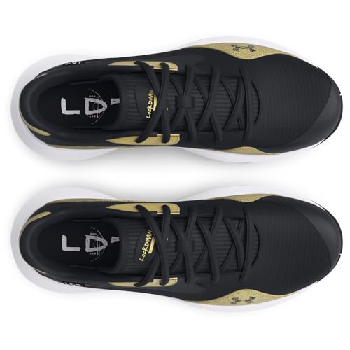Under Armour Unisex Lockdown 7 Low, (001) Black/Metallic Gold/Black, 8, US
