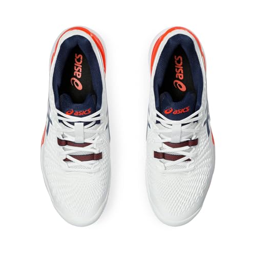ASICS Resolution 9 Scarpa da Tennis per Campi Veloci per Uomo, White Blue Expanse, 46 EU