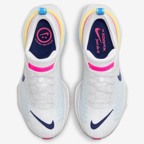 Nike Invincible 3 Women's Road Running Shoes (DR2660-105, White/Photon Dust/Fierce Pink/Deep Royal Blue) Size 5