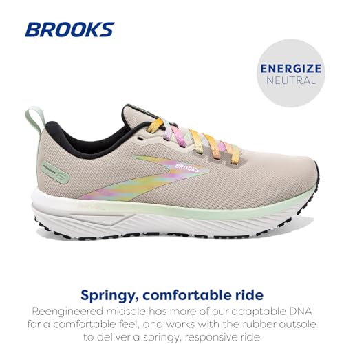 Brooks Men’s Revel 6 Neutral Running Shoe - White/Silver Lining/Black - 10 Medium
