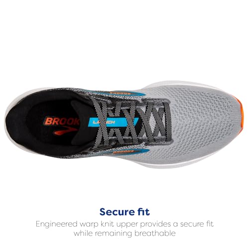 Brooks Men's Launch 10 Shoes, Black/Grey/Orange Clown Fish, 12 M