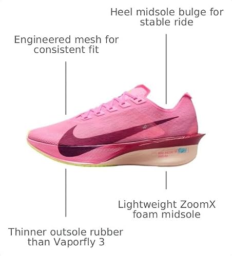 Nike Vaporfly 4 Women's Road Racing Shoes (Pink Spell/Hyper Pink/Volt Ice/Bordeaux) Size 8.5