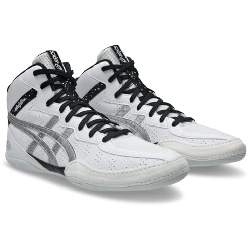 ASICS Men's Matflex 8 Wrestling Shoes, 10.5, White/Pure Silver
