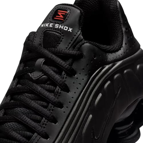 Nike Shox R4 Big Kids' Shoes (CW2626-003, Black/Black/Bright Crimson/Black) Size 4.5