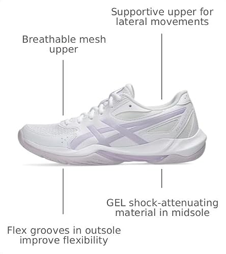ASICS Women's Gel-Rocket 12 Volleyball Shoes, 9, White/Dahlia
