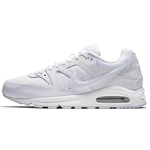NIKE Boys' Air Max Command Running Shoes, White Metallic Silver White, 11 US