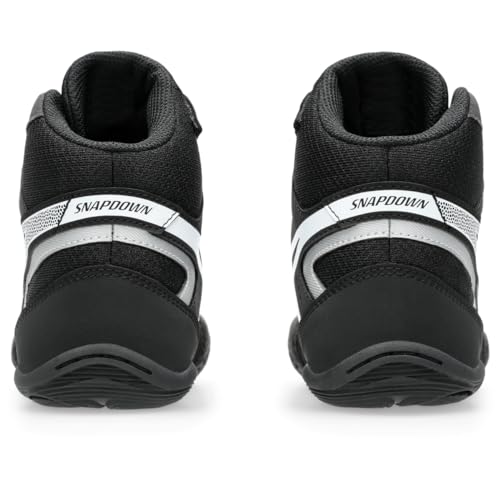 ASICS Kid's Snapdown 4 Grade School Wrestling Shoes, 4, Black/White