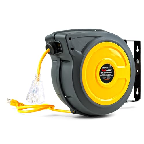 ReelWorks Extension Cord Reel Retractable 12AWG x 50' Foot