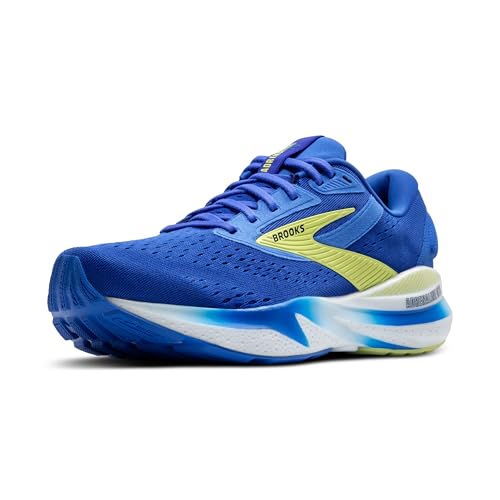 Brooks Men’s Adrenaline GTS 24 Supportive Running Shoe - Cobalt/Neo Yellow/Peacoat - 10 Medium