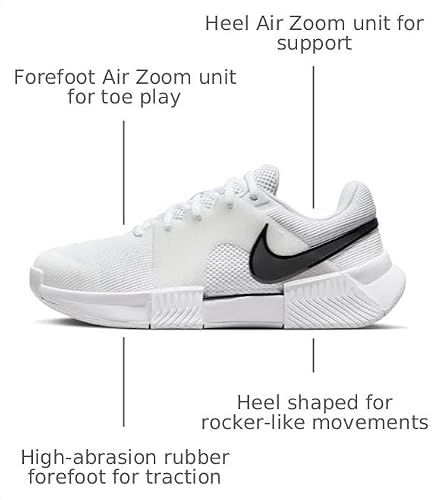 Nike Zoom GP Challenge 1 Women's Hard Court Tennis Shoes (FB3148-101, White/White/Black) Size 8.5
