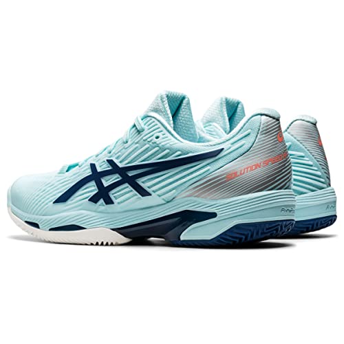 ASICS Solution Speed FF 2 Clay Tennis Shoes for Women - PU-Applied Upper - Supreme Bounce Clear Blue/Light Indigo 8.5 B - Medium
