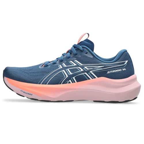 ASICS Women's GT-2000 14 Running Shoes, 9.5, Twilight Blue/White