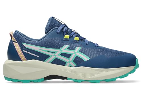 ASICS Kid's PRE Venture 11 Grade School Running Shoes, 6, Twilight Blue/Aurora Green