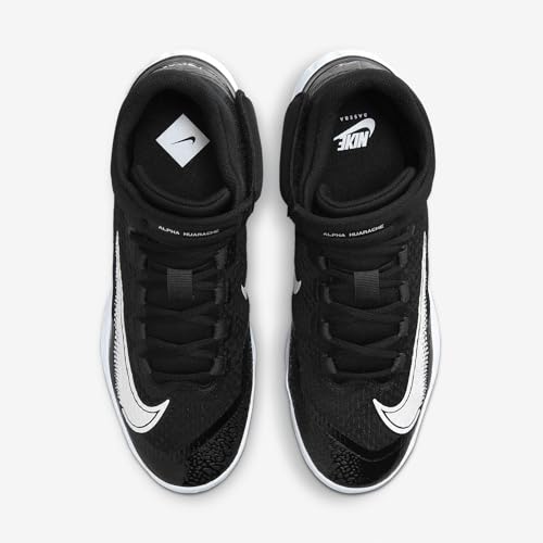 Nike Men's Alpha Huarache Elite4 Mid Baseball Shoes Spikes Cleats Black/Dark Smoke/Grey #DJ6520-011 - Size Men's 16