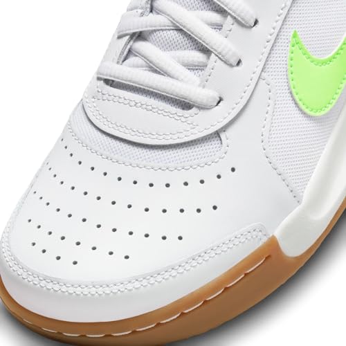 NIKE Women's Court Air Zoom Lite 3 Sneaker, White Lime Blast Teal Nebula, 7 US