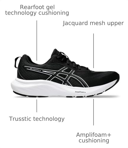 ASICS Women's Gel-Contend 9 Running Shoes, 12, Black/White