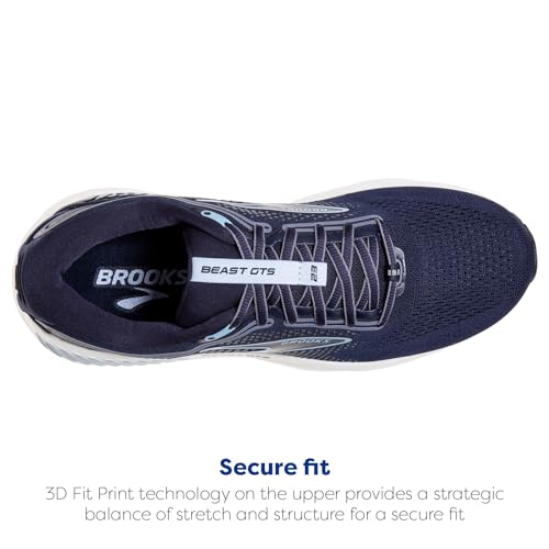 Brooks Men’s Beast GTS 23 Supportive Running Shoe - Peacoat/Blue/White - 8.5 Medium