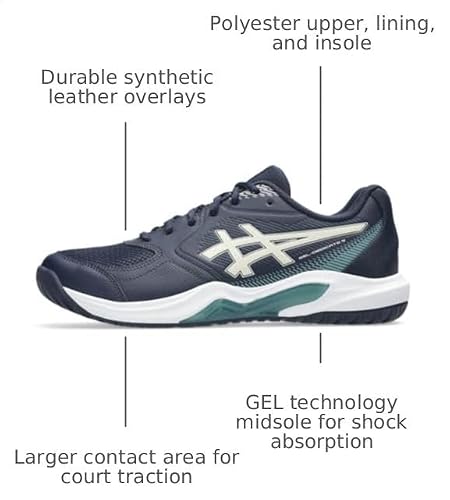 ASICS Men's Gel-Dedicate 9 Tennis Shoes, 9.5, Midnight/Oatmeal
