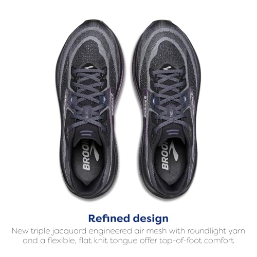 Brooks Women’s Ghost 18 Neutral Running & Walking Shoe - Ebony/Folkstone/Metallic - 9 Wide