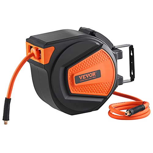 VEVOR Retractable Air Hose Reel 3/8IN x 50FT Hybrid Air Hose Max 300PSI