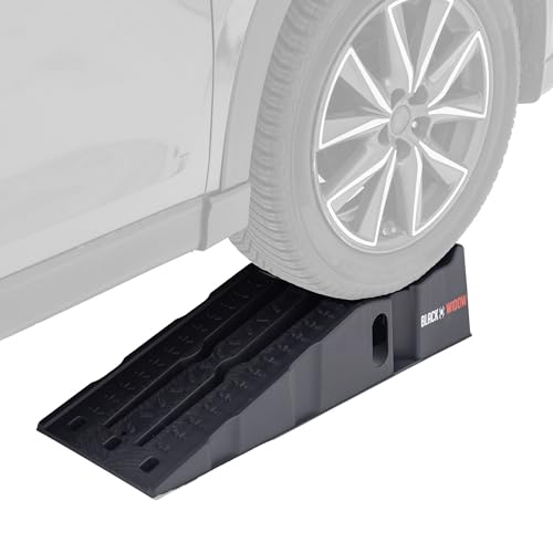 Black Widow Car Service Ramps for Oil Change, 8,000 lb GAWR, 6.25" Lift