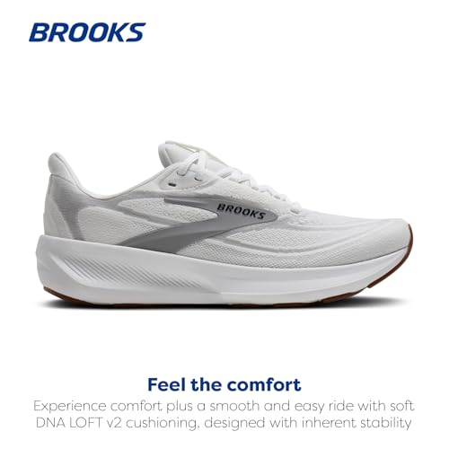 Brooks Women’s Revel 9 Neutral Running & Walking Shoe - White/Grey/Black - 8 Wide