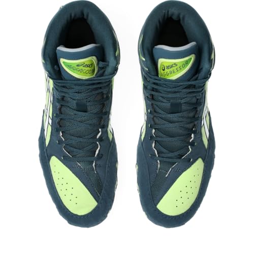 ASICS Men's Aggressor 6 Wrestling Shoes, 8, Tranquil Teal/Lime Green