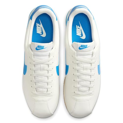 Nike Cortez Leather Men's Shoes (DM4044-112, Sail/Gum Yellow/Light Photo Blue) Size 9