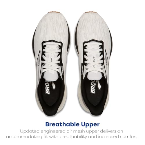 Brooks Men’s Anthem 7 Neutral Running Shoe - White/Black/Tan - 8 Medium