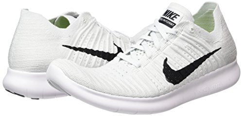 NIKE Men's Free Rn Flyknit Running Shoe White/Black-Pure Platinum 7.5 D(M) US
