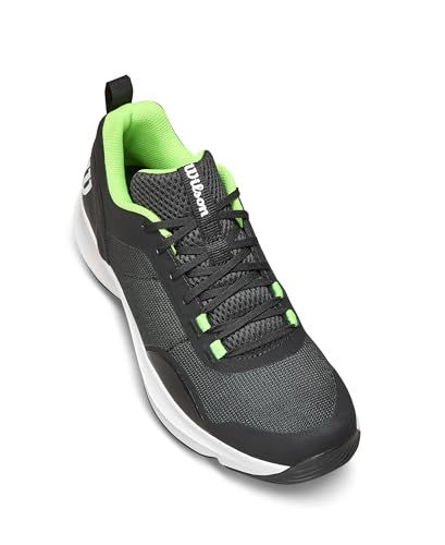 WILSON Hurakn Pro V2 Men's Padel Shoe - Black/White/Green Gecko, Size 10.5 US